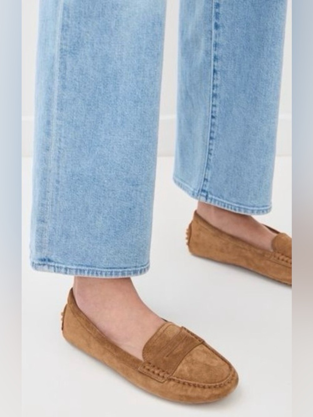 NWT Veronica Beard Jia Driving Suede Penny Loafers in Hazelwood